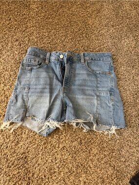 Old Navy Light Blue Distressed Denim Jean Shorts
